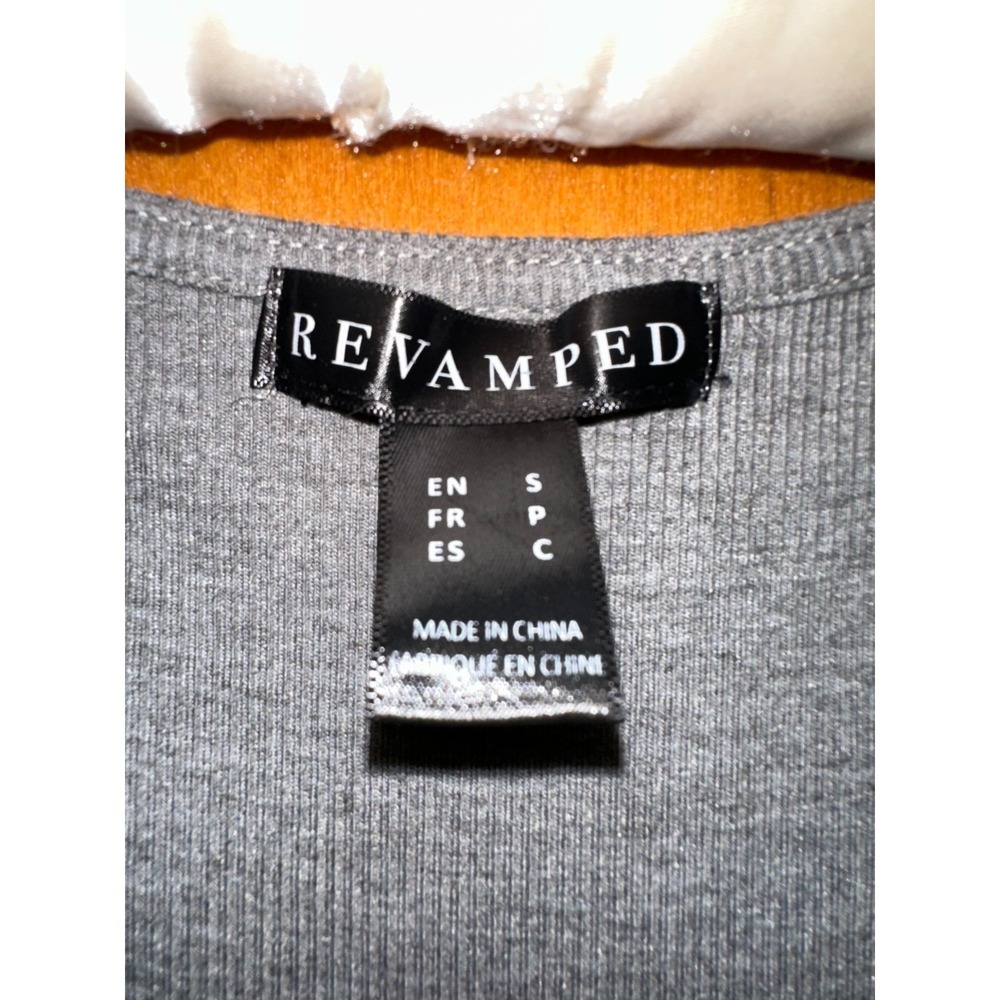 Revamped Long Sleeve Square Neck Bodycon Dress Gray - Picture 3 of 4